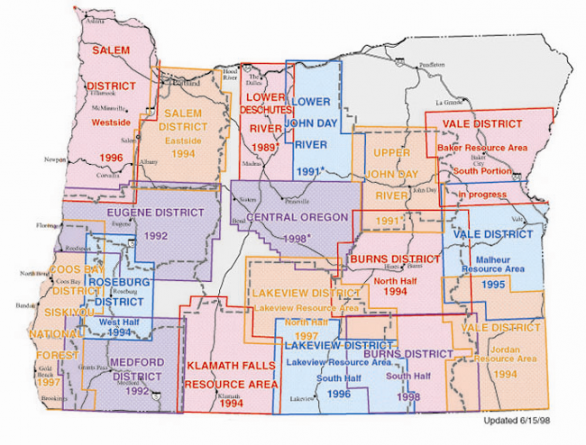 Oregon BLM Districts Map