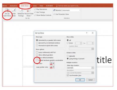 How to disable graphics acceleration in PowerPoint