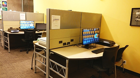 Portland Library student workstations