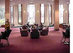 Interior photo of the knight library seating
