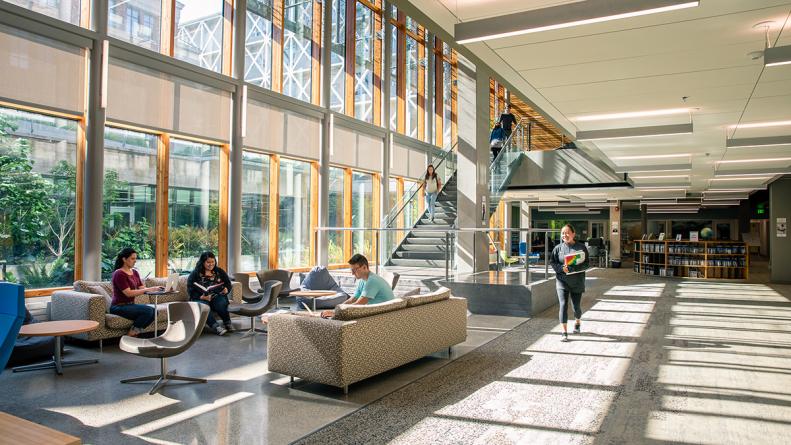 Inside the science library.