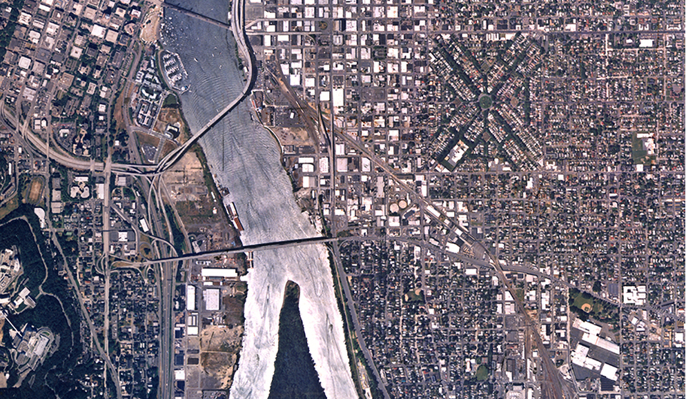 A view of Portland, Oregon from above.