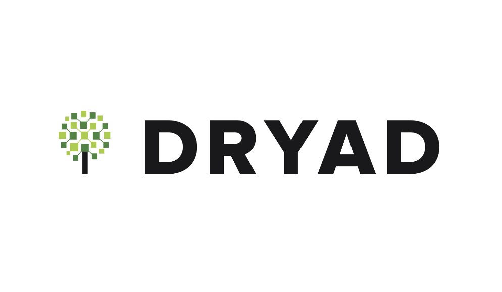 The Dryad logo with a bit image of a tree.