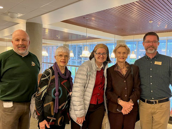 Sheryl Steinke (second from right) with fellow UO Libraries council members and library employees