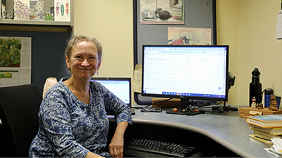 Lori Robare in her Knight Library office