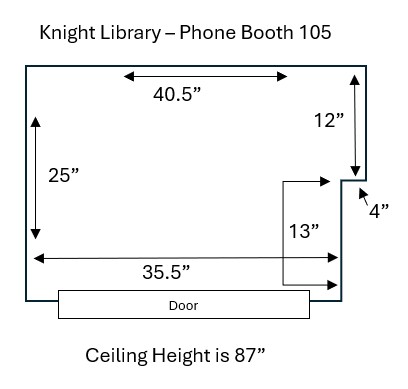 Knight Library Phone Booth 105 with dimensions