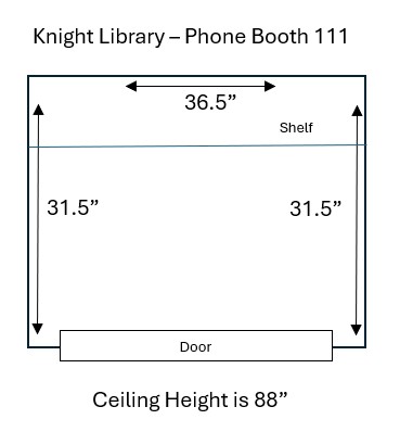 Knight Library Phone Booth 111 with dimensions