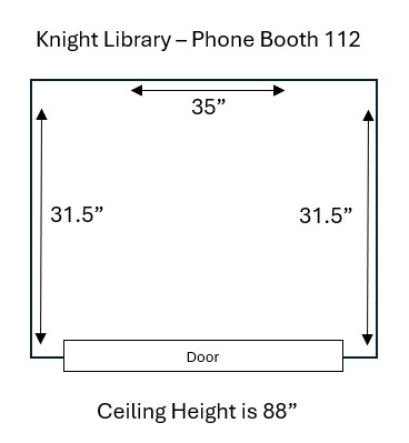 Knight Library Phone Booth 112 with dimensions