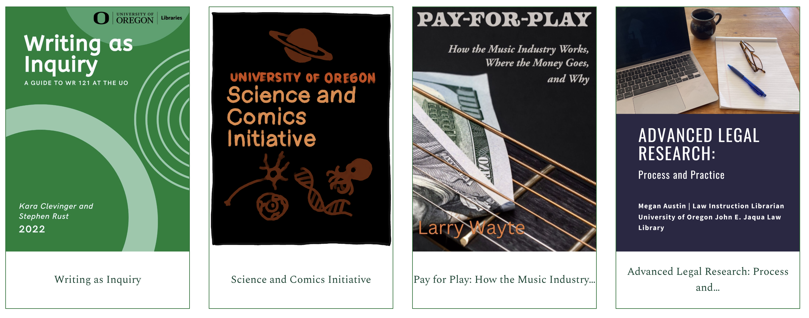 screenshot of OER book covers in the Pressbooks catalog