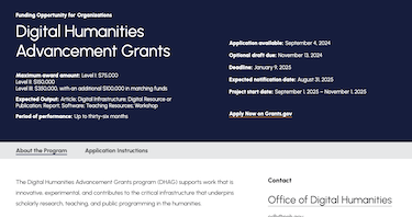 Digital Humanities Advancement Grants