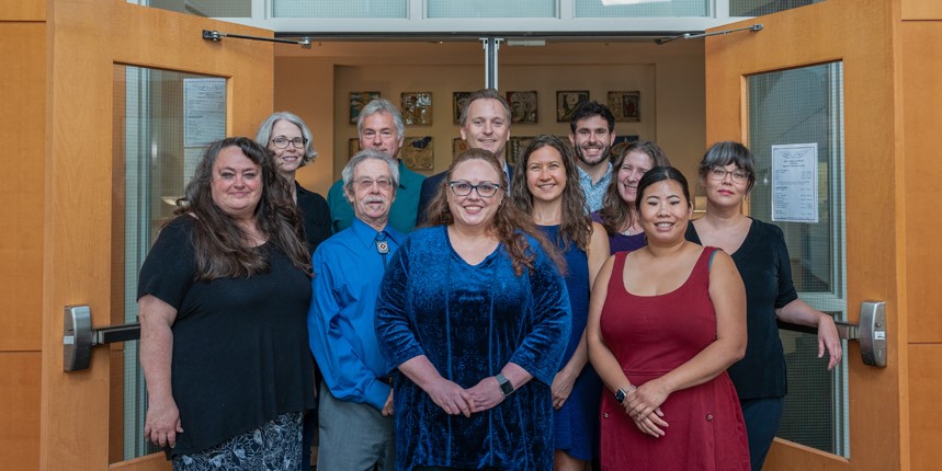 law library staff standing at the front entrance