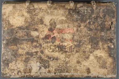 Parchment cover of 1522 works of Saint Athanasius from the UO Libraries' Special Collections.