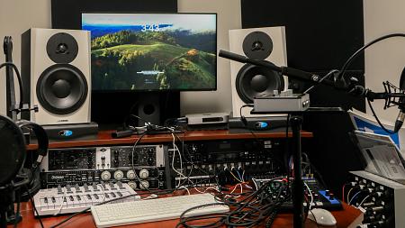 Recording studio and equipment in the Douglass Room