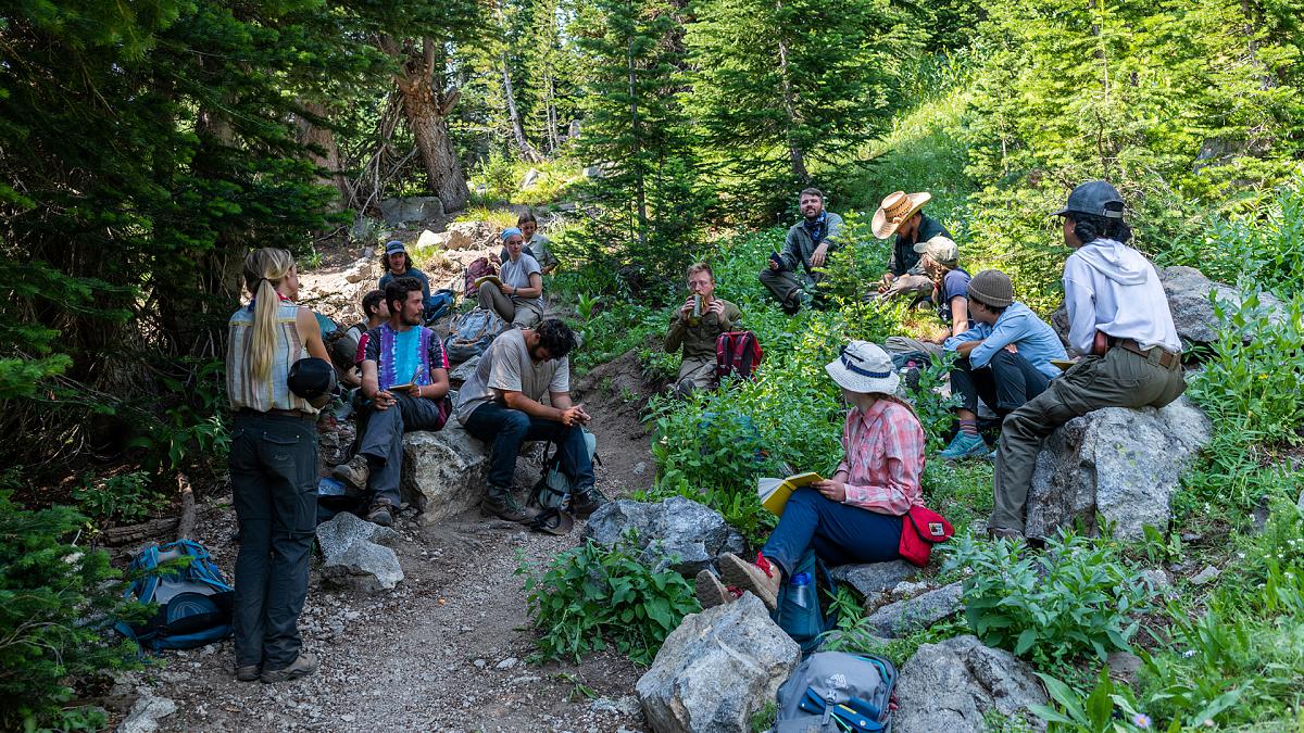 A group of students taking a break outdoors