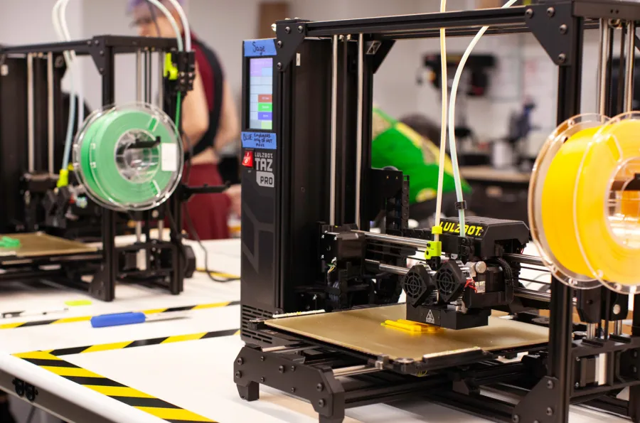 two 3D printers in the makerspace